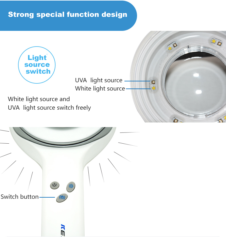 Lampe de Wood portative - KN-9000B - Kernel Medical Equipment Co., Ltd -  lumière blanche / lumière UV